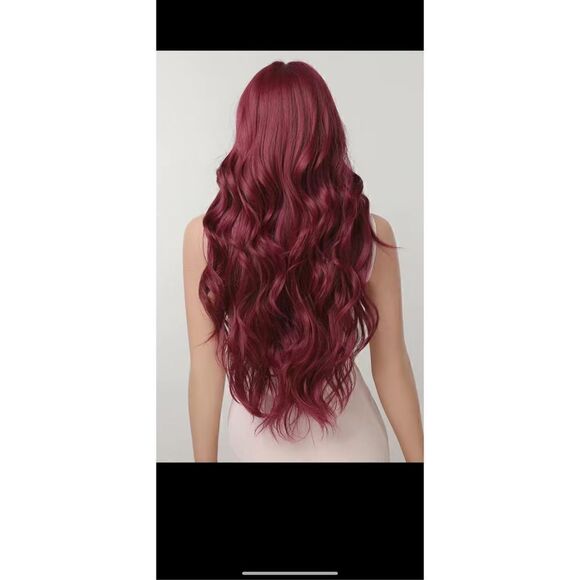 26 inch burgundy/wine colored synthetic wig heat resistant ￼ - Picture 2 of 11